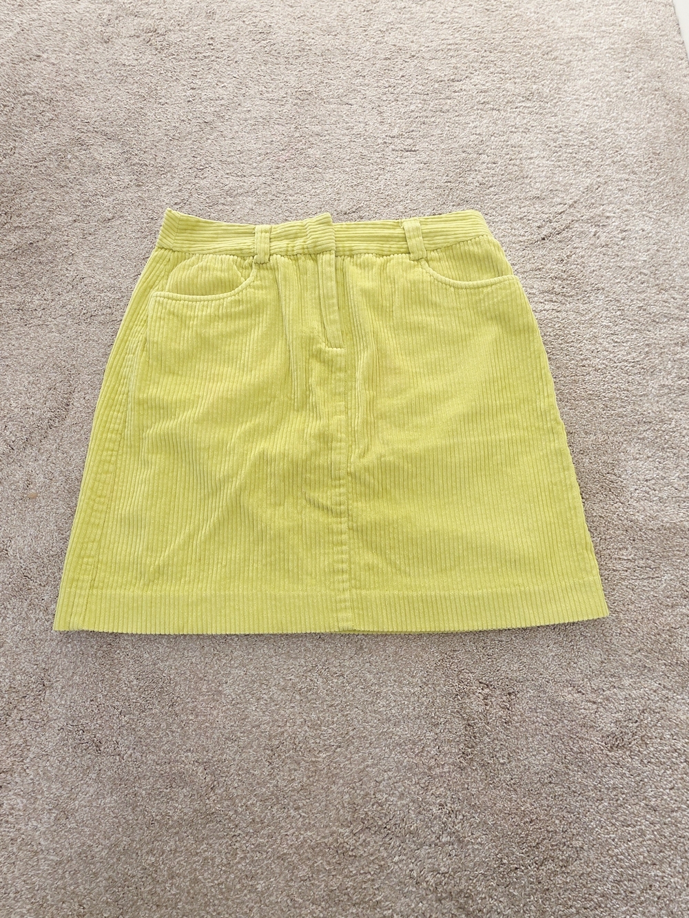 Boden Lemon Yellow Corduroy Mini Skirt